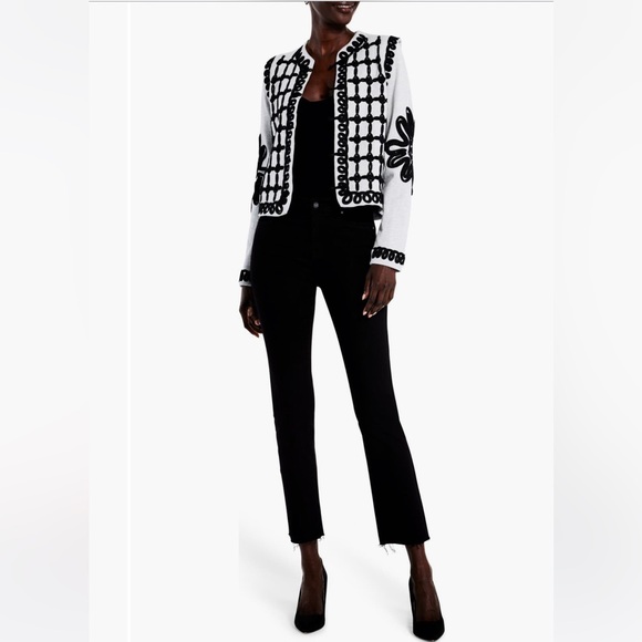 NIC+ZOE Romantic Soutache Knit Jacket in Grey Multi, Size Medium, NWT - Picture 17 of 17